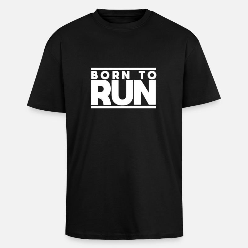Né à la course - T-shirt unisexe oversize épais - noir