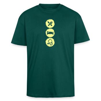 Manger dormir médecin médecin médecin spécialiste Médecin d’urgence - T-shirt unisexe oversize épais - hunter green - Devant - Alina (178cm) & Michal (187cm)