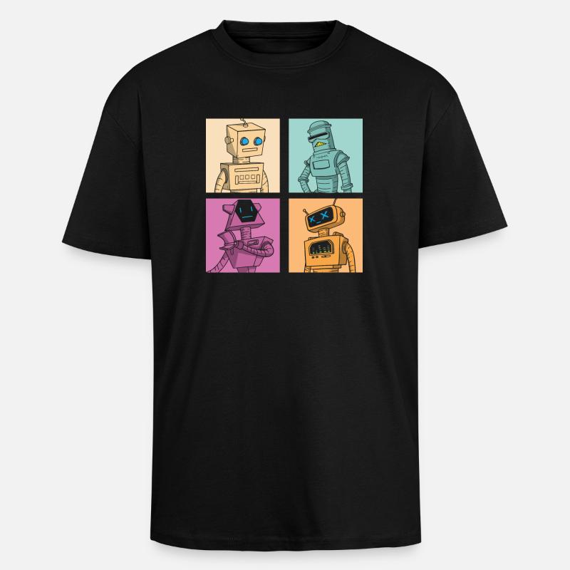 Roboter Robot - Oversized Heavyweight Unisex T-Shirt - Schwarz