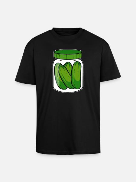 Concombre mariné vegan - T-shirt unisexe oversize épais - noir
