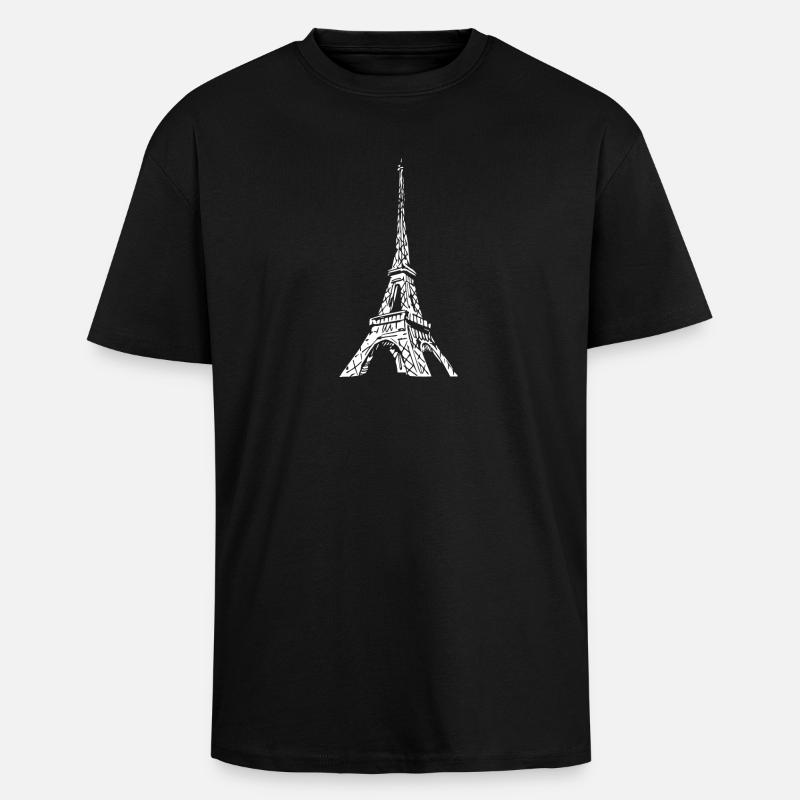 Paris Eiffelturm - Oversized Heavyweight Unisex T-Shirt - Schwarz