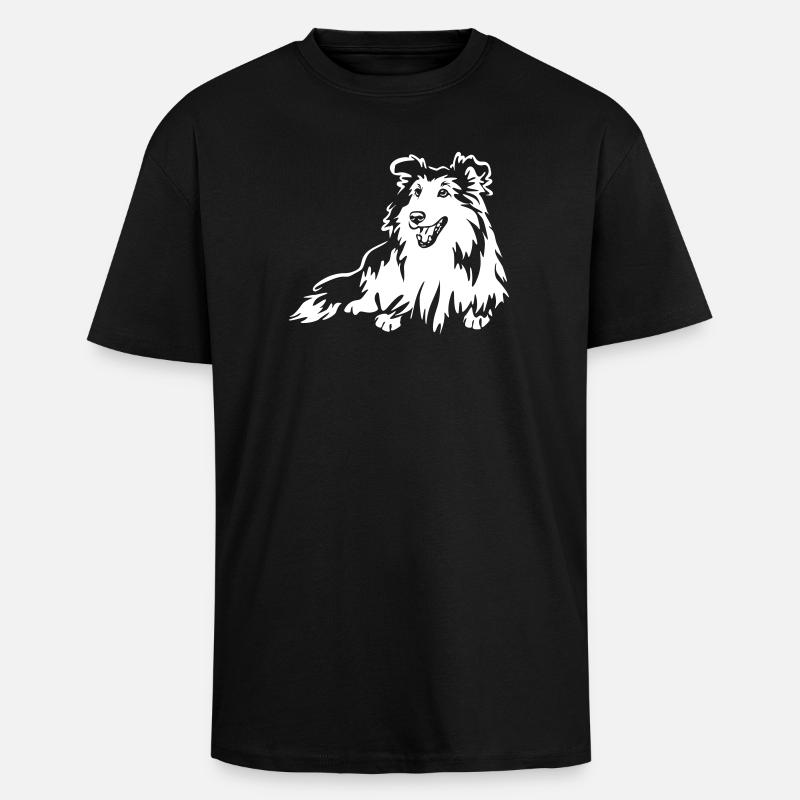 Sheltie "Black Edition" - Oversized Heavyweight Unisex T-Shirt - Schwarz
