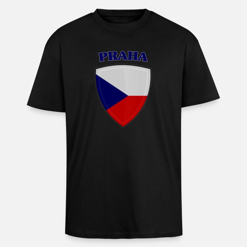 Prague - Unisex Oversized Heavyweight T-shirt - black