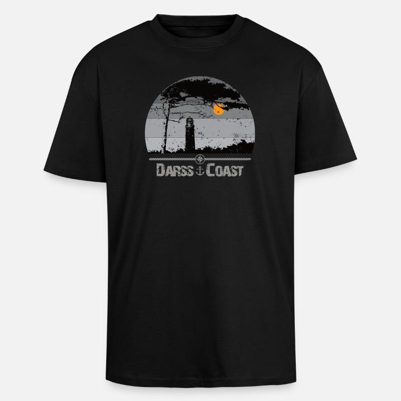 Darss Coast - Halbinsel Darss - T-shirt unisexe oversize épais - noir
