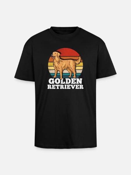 Golden Retriever - Unisex Oversized Heavyweight T-shirt - black