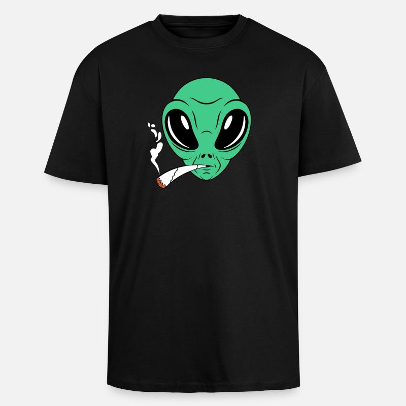 Raucher Alien - Oversized Heavyweight Unisex T-Shirt - Schwarz