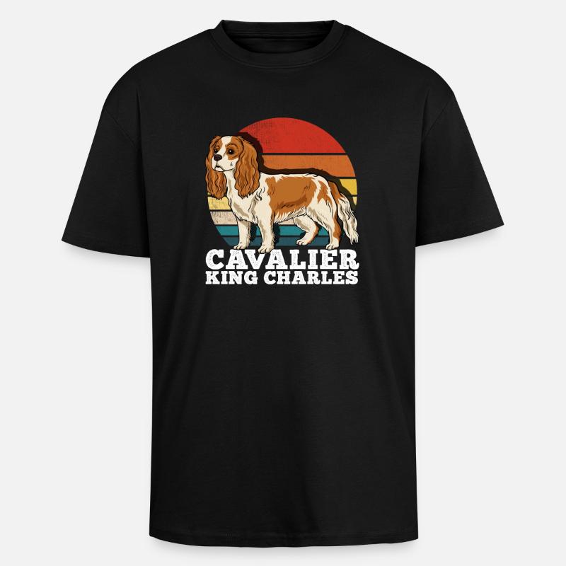 Cavalier King Charles - T-shirt unisexe oversize épais - noir