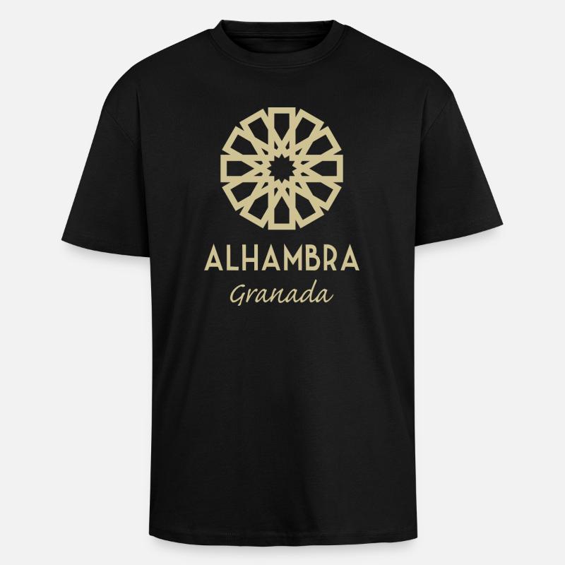 Alhambra Granada 1 - Oversized Heavyweight Unisex T-Shirt - Schwarz