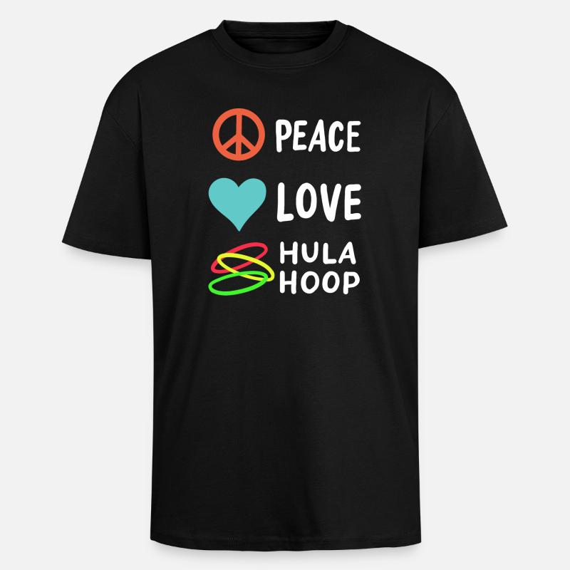Hulahoop - Oversized Heavyweight Unisex T-Shirt - Schwarz