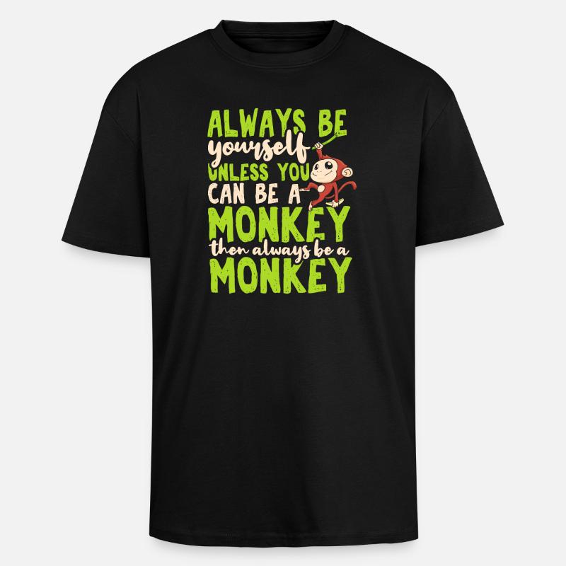 Monkey - Unisex Oversized Heavyweight T-shirt - black