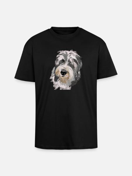 Bearded Collie - Oversized Heavyweight Unisex T-Shirt - Schwarz