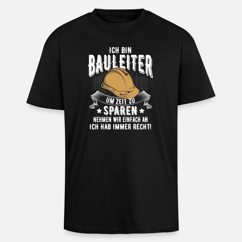 Bauleiter - Oversized Heavyweight Unisex T-Shirt - Schwarz