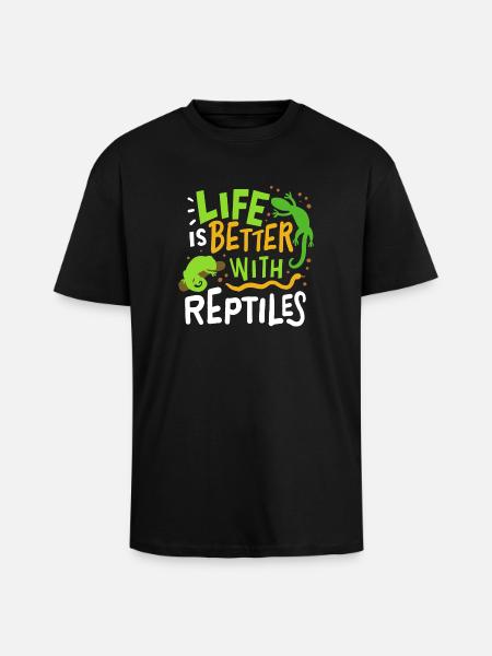 Reptile lizard - Unisex Oversized Heavyweight T-shirt - black