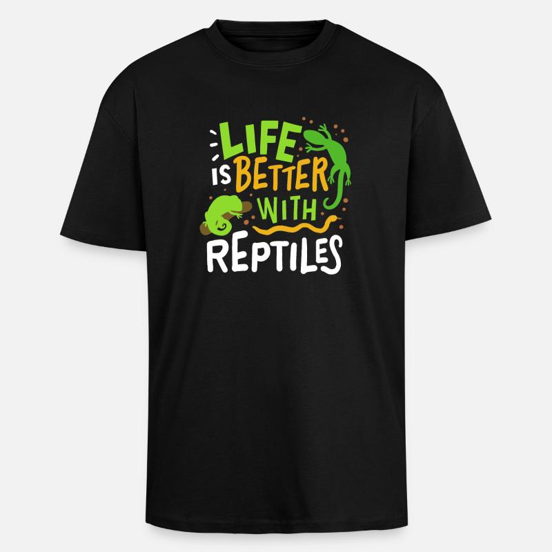 Reptilien Eidechse - Oversized Heavyweight Unisex T-Shirt - Schwarz