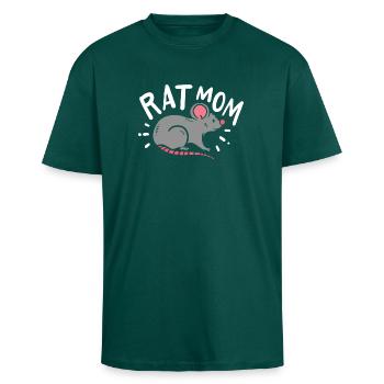 Ratte - Oversized Heavyweight Unisex T-Shirt - hunter Green - Vorne - Alina (178cm) & Michal (187cm)