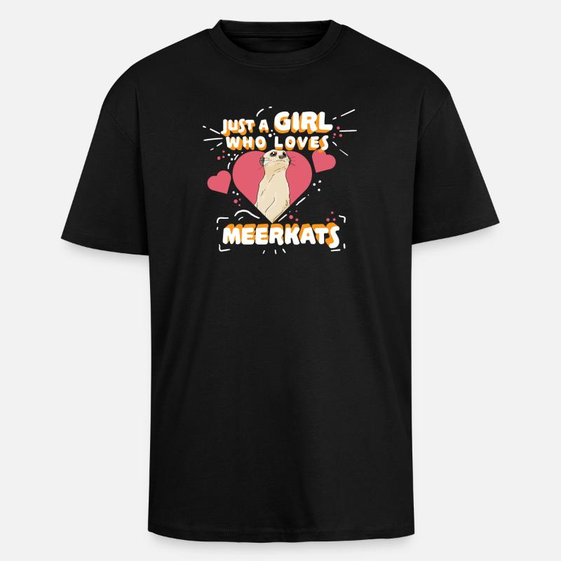 Erdmännchen - Oversized Heavyweight Unisex T-Shirt - Schwarz