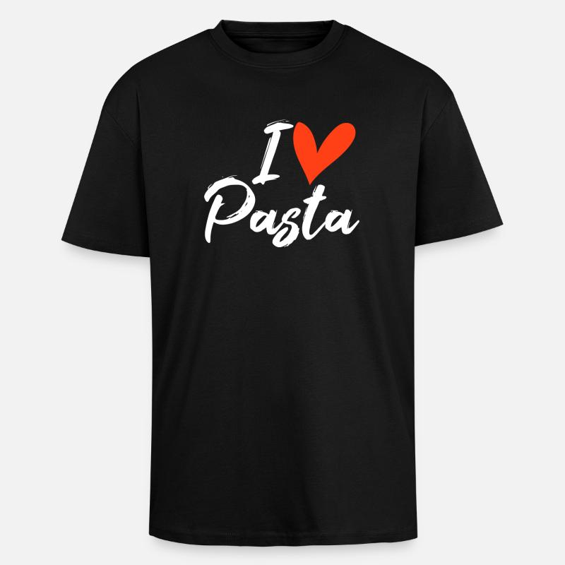 Pasta - Oversized Heavyweight Unisex T-Shirt - Schwarz