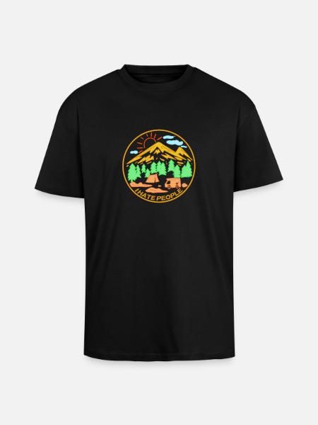 I hate people - Unisex Oversized Heavyweight T-shirt - black