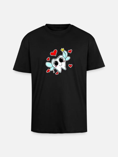 Tooth fairy tooth magic - Unisex Oversized Heavyweight T-shirt - black