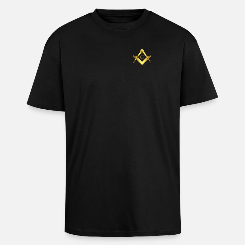 Franc-maçon Symbole Angle Boussole Or Franc-Maçonnerie - T-shirt unisexe oversize épais - noir