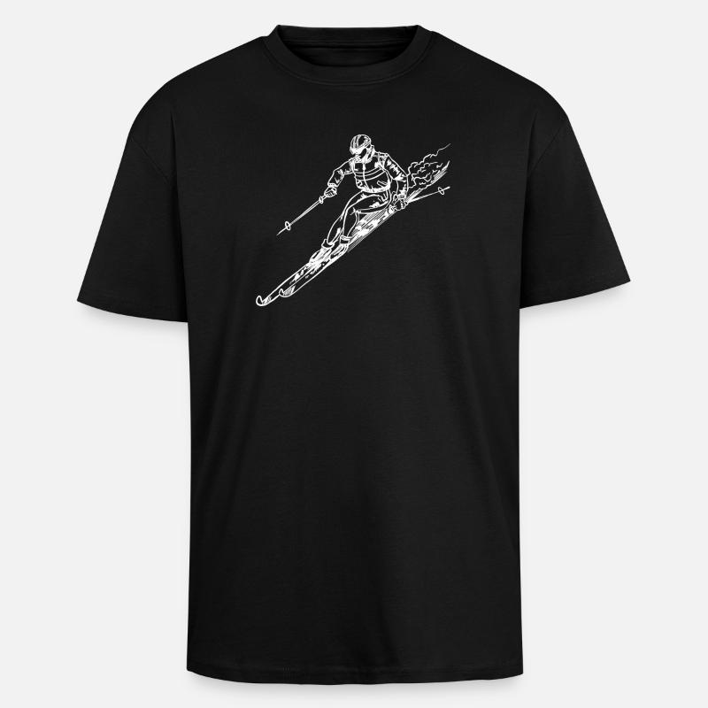 Ski - Oversized Heavyweight Unisex T-Shirt - Schwarz