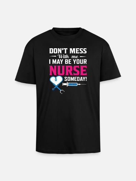 Infirmière - T-shirt unisexe oversize épais - noir