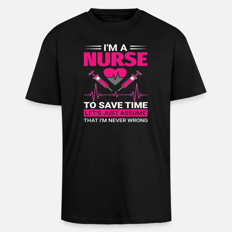Krankenschwester - Oversized Heavyweight Unisex T-Shirt - Schwarz