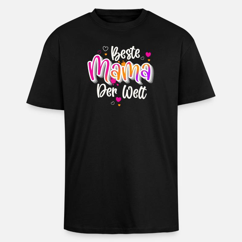 Beste Mama Der Welt - Oversized Heavyweight Unisex T-Shirt - Schwarz