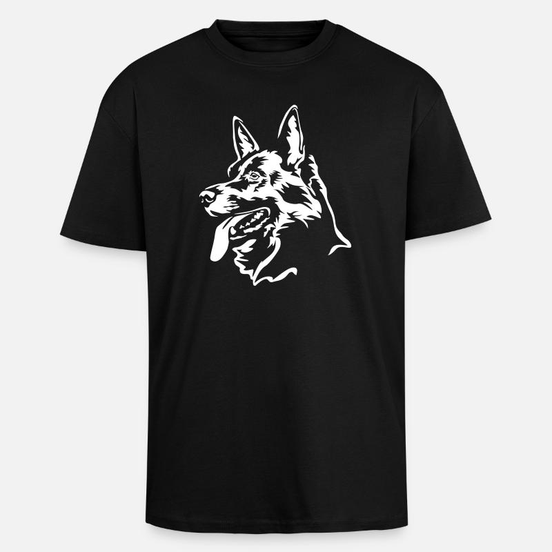 Deutscher SchäferhundKopf "Black Edition" - T-shirt unisexe oversize épais - noir