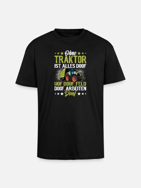 Landwirt Traktor - Oversized Heavyweight Unisex T-Shirt - Schwarz
