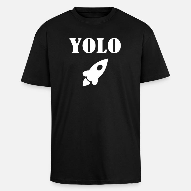 Yolo - Oversized Heavyweight Unisex T-Shirt - Schwarz