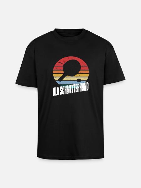 Ping-à-table Old papillon cadeau drôle - T-shirt unisexe oversize épais - noir