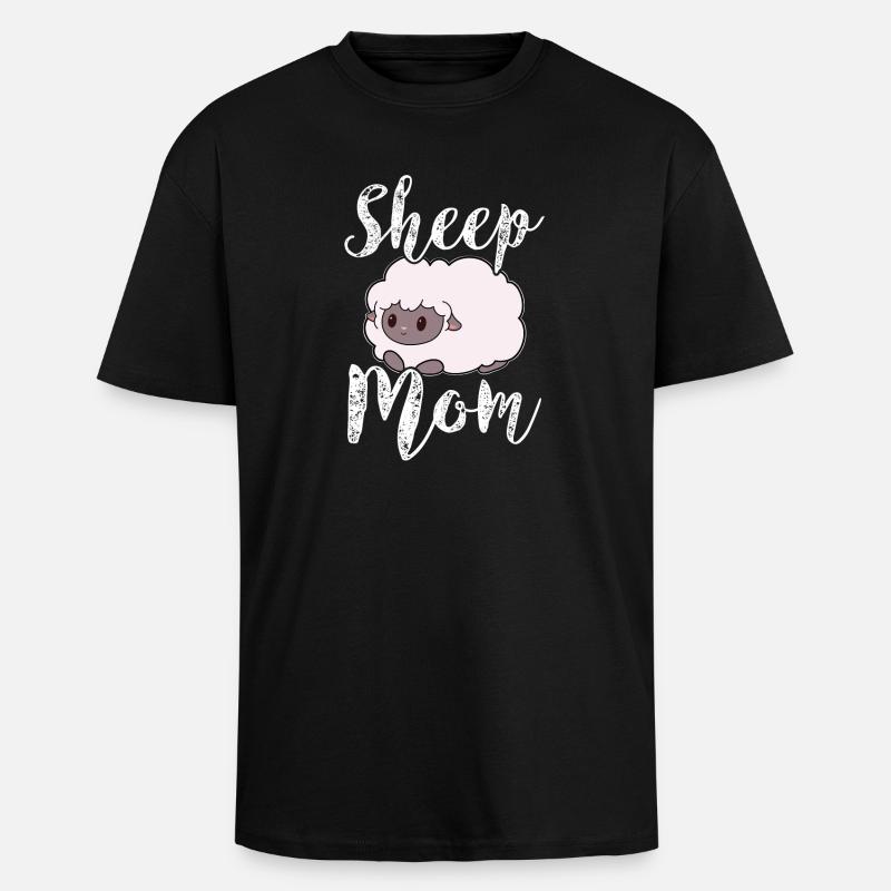 mouton mouton maman mère - T-shirt unisexe oversize épais - noir