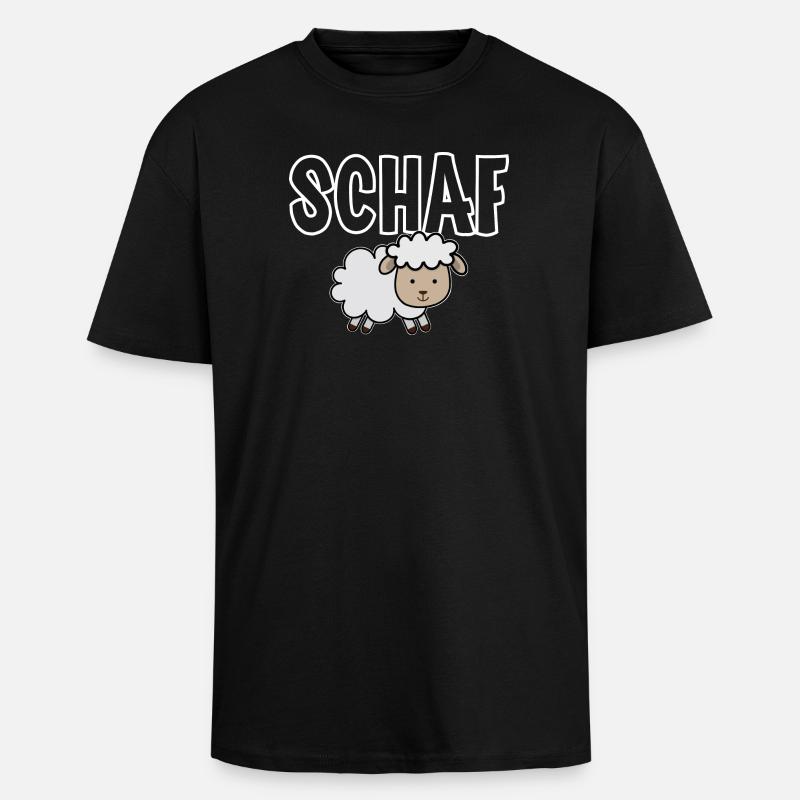 Schaf - Oversized Heavyweight Unisex T-Shirt - Schwarz