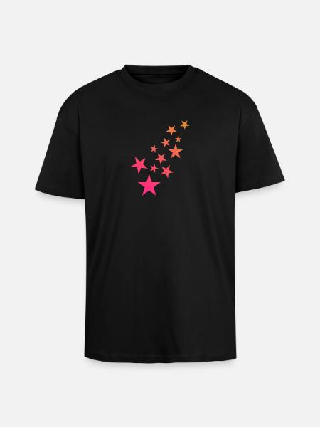 Stern Sternchen Muster Dekoration - Oversized Heavyweight Unisex T-Shirt - Schwarz