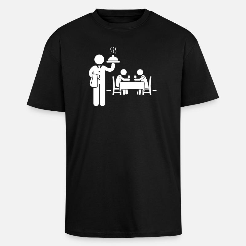Kellnerin Kellner - Oversized Heavyweight Unisex T-Shirt - Schwarz