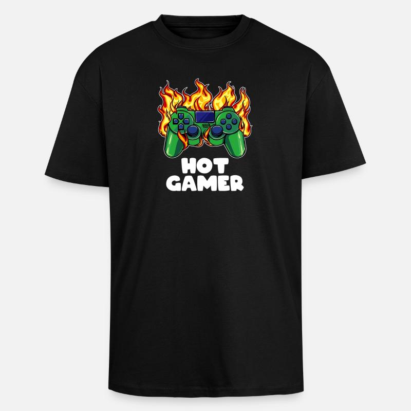 Gamer Zocker Controller - Oversized Heavyweight Unisex T-Shirt - Schwarz
