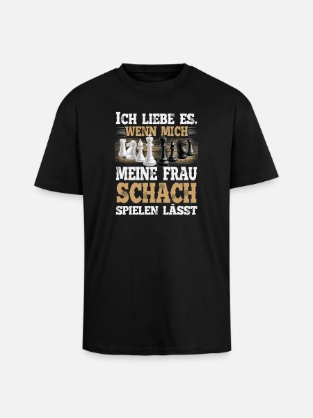 Schach Lustiger Spruch - Oversized Heavyweight Unisex T-Shirt - Schwarz