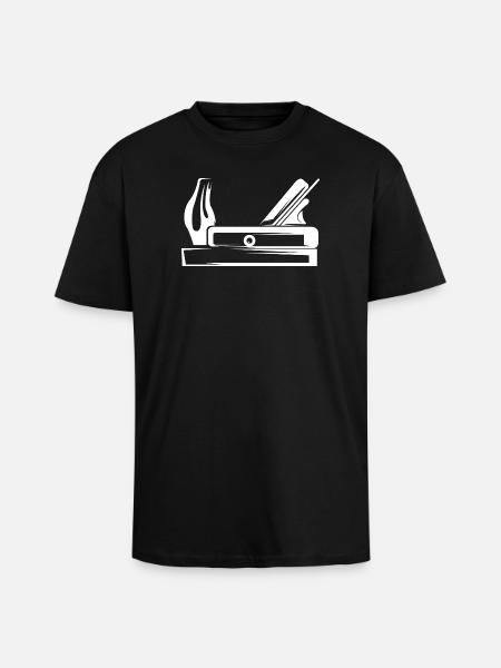 Høvlværktøj Tømrer Tømrer symbol Logo ikon - Unisex oversized heavyweight t-shirt - sort