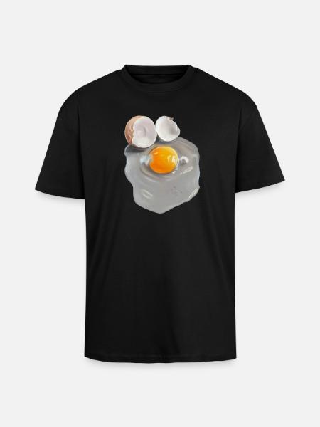 Eierbild im Grau-Abstrakt - Oversized Heavyweight Unisex T-Shirt - Schwarz