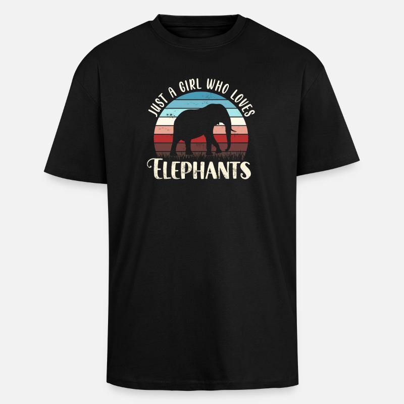 Elephant Elephant - Unisex Oversized Heavyweight T-shirt - black