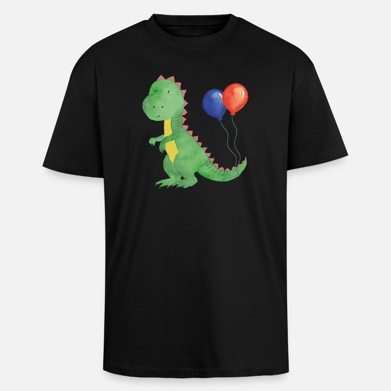 Piccolo dino con palloncini - Maglietta oversize spessa - nero