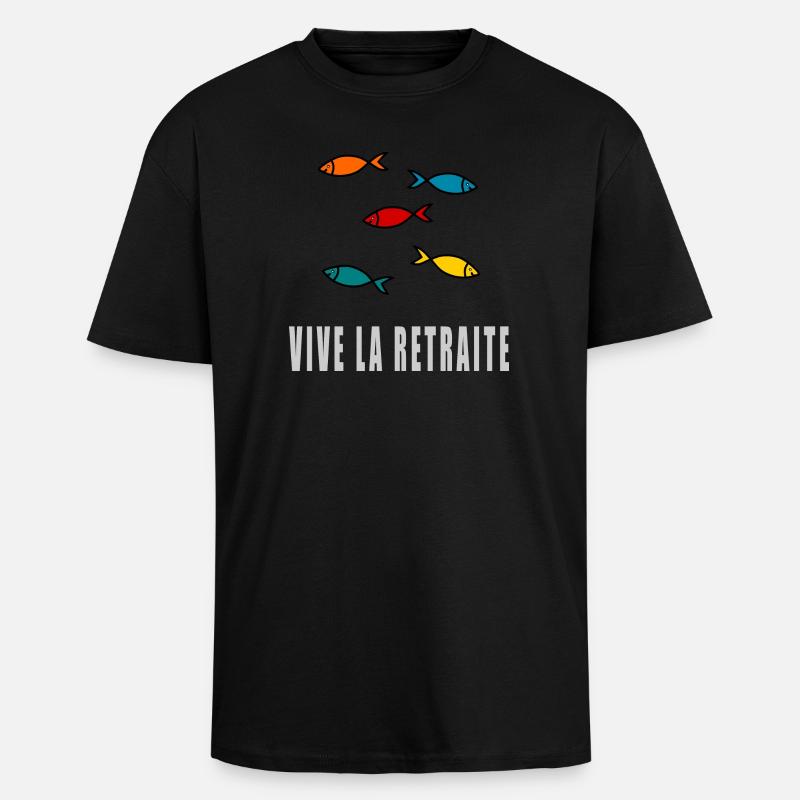 RETRAITE. BONNE RETRAITE. JOYEUSE RETRAITE - T-shirt unisexe oversize épais - noir