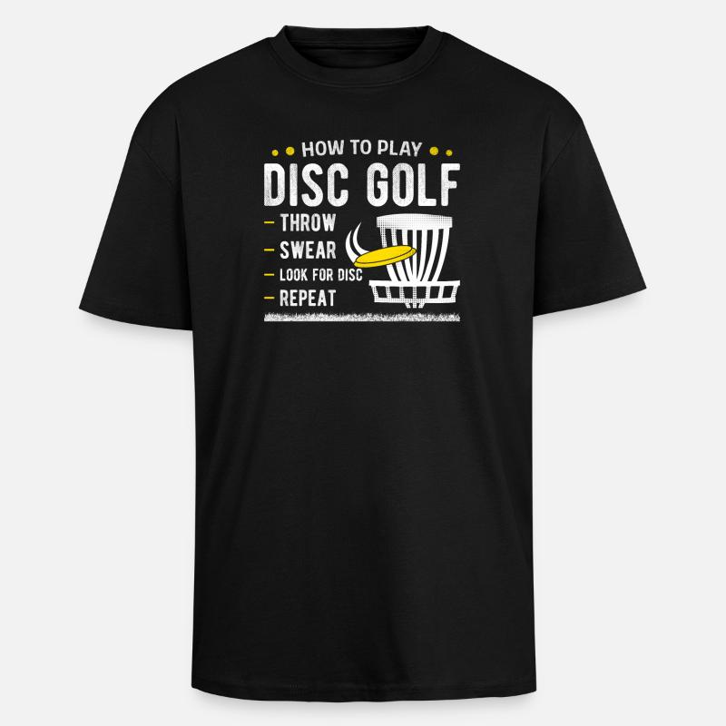 Disc Golf - Unisex Oversized Heavyweight T-shirt - black