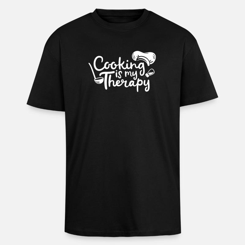 Cuisson Cuisinier Cuisinier - T-shirt unisexe oversize épais - noir