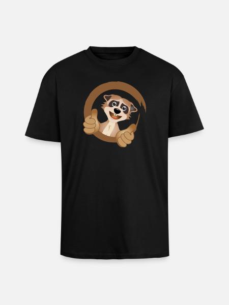 cool meerkat with thumbs up - Unisex Oversized Heavyweight T-shirt - black