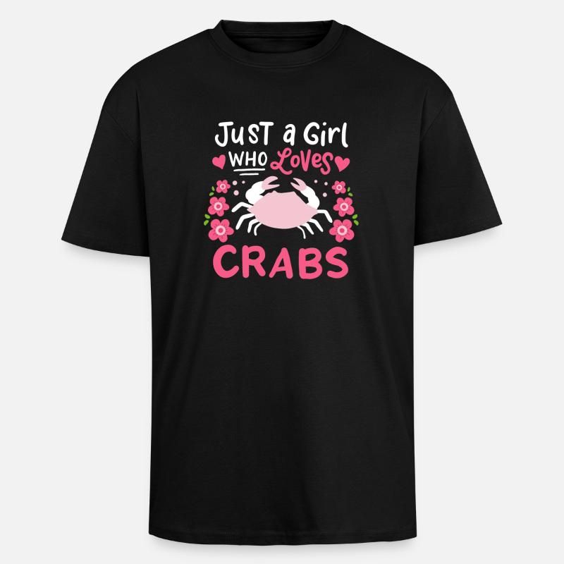Krabben Meeresfrüchte - Oversized Heavyweight Unisex T-Shirt - Schwarz