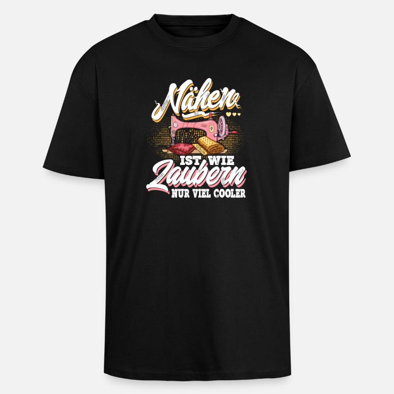 Nähen - Oversized Heavyweight Unisex T-Shirt - Schwarz