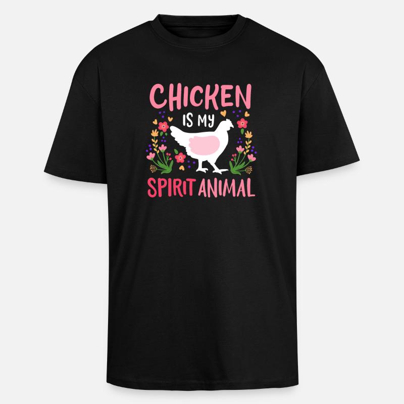 Poules Poules Élevage de poulets - T-shirt unisexe oversize épais - noir