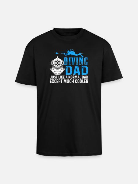 Diver Diving Dad Father - Unisex Oversized Heavyweight T-shirt - black